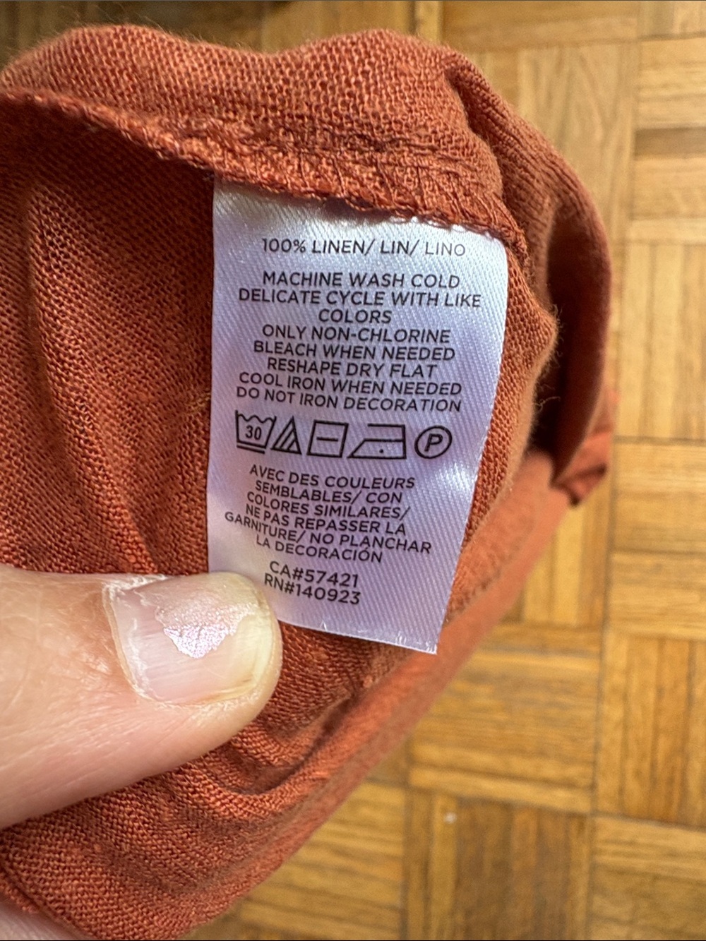 LOFT small linen Rusty Orange V-Neck Spaghetti Strap Camisole - Picture 4 of 5